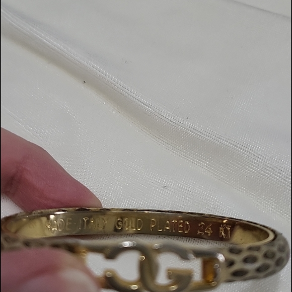 Vtg 1970 Gucci 24Kt. Gold Plated Snake Bangle - Picture 5 of 8